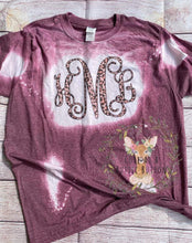 Load image into Gallery viewer, Leopard Monogram,leopard monogram Gildan Softstyle bleached, bleached shirt, bleached Gildan Shirt, bleach shirt