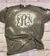 Load image into Gallery viewer, Leopard Monogram,leopard monogram bleached, bleached shirt, bleach Shirts, bleach shirt