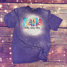 Load image into Gallery viewer, Personalized Mama Bleach Tee color options and patterns