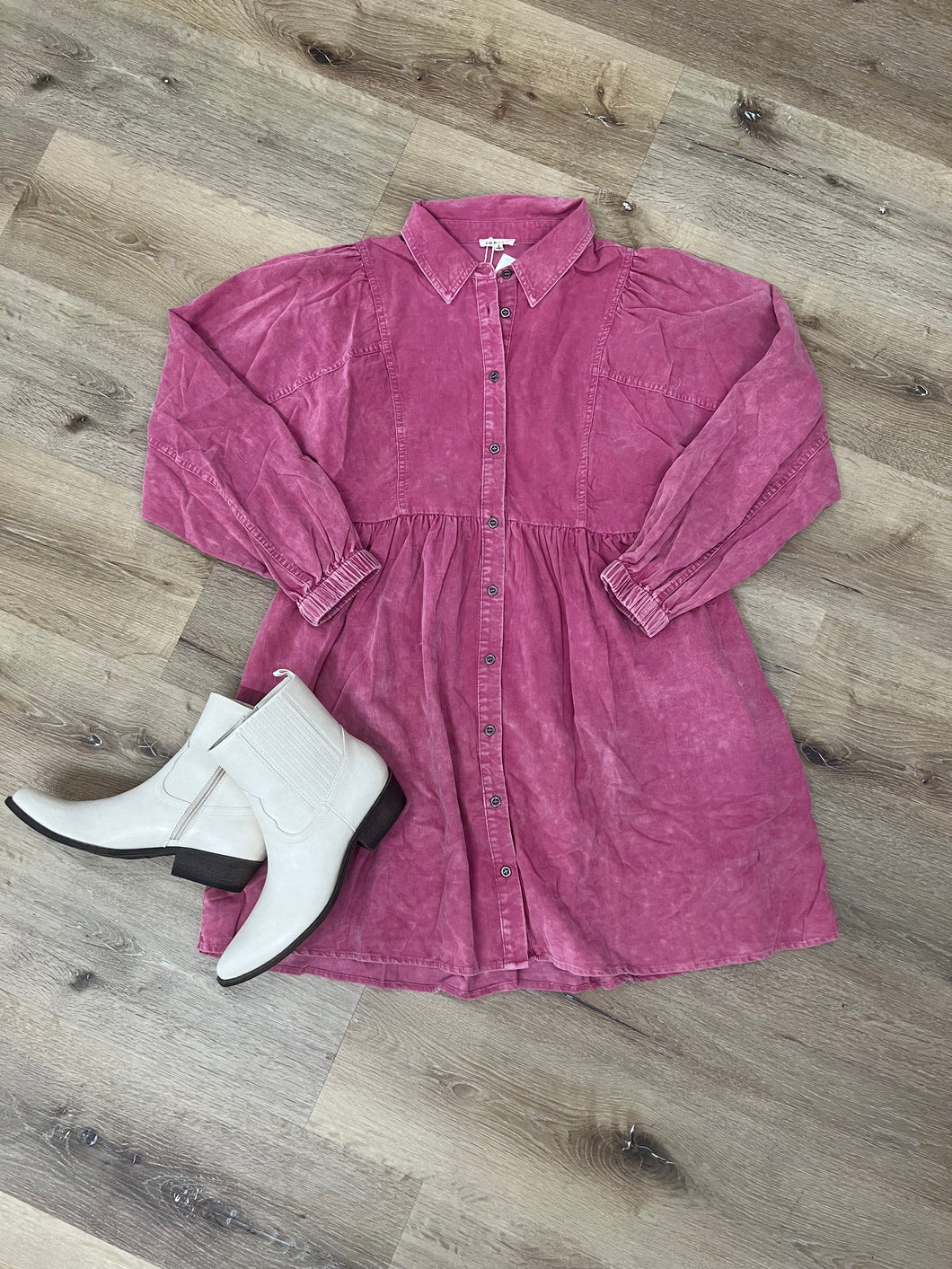 Pink corduroy dress