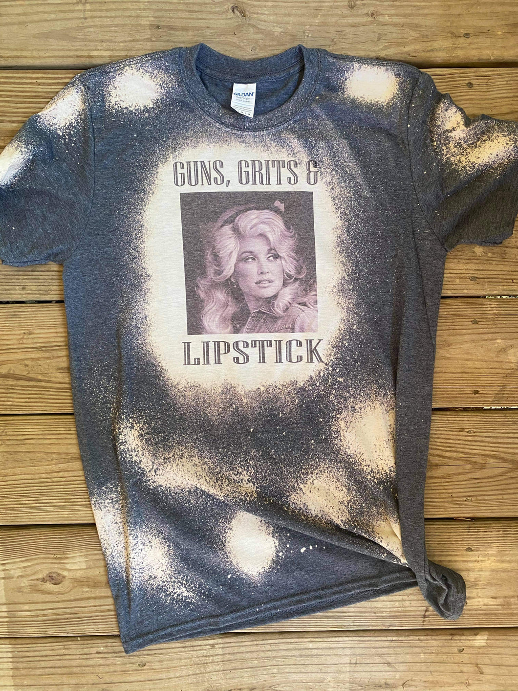 Guns, Grits, & Lipstick Bleached Tee