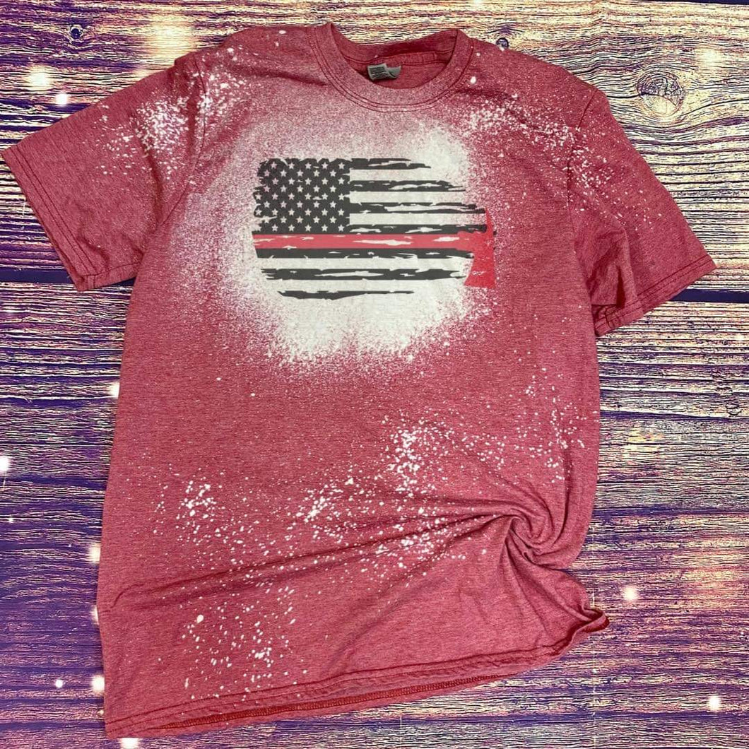 Thin Red Line Firefighter Bleached Tee