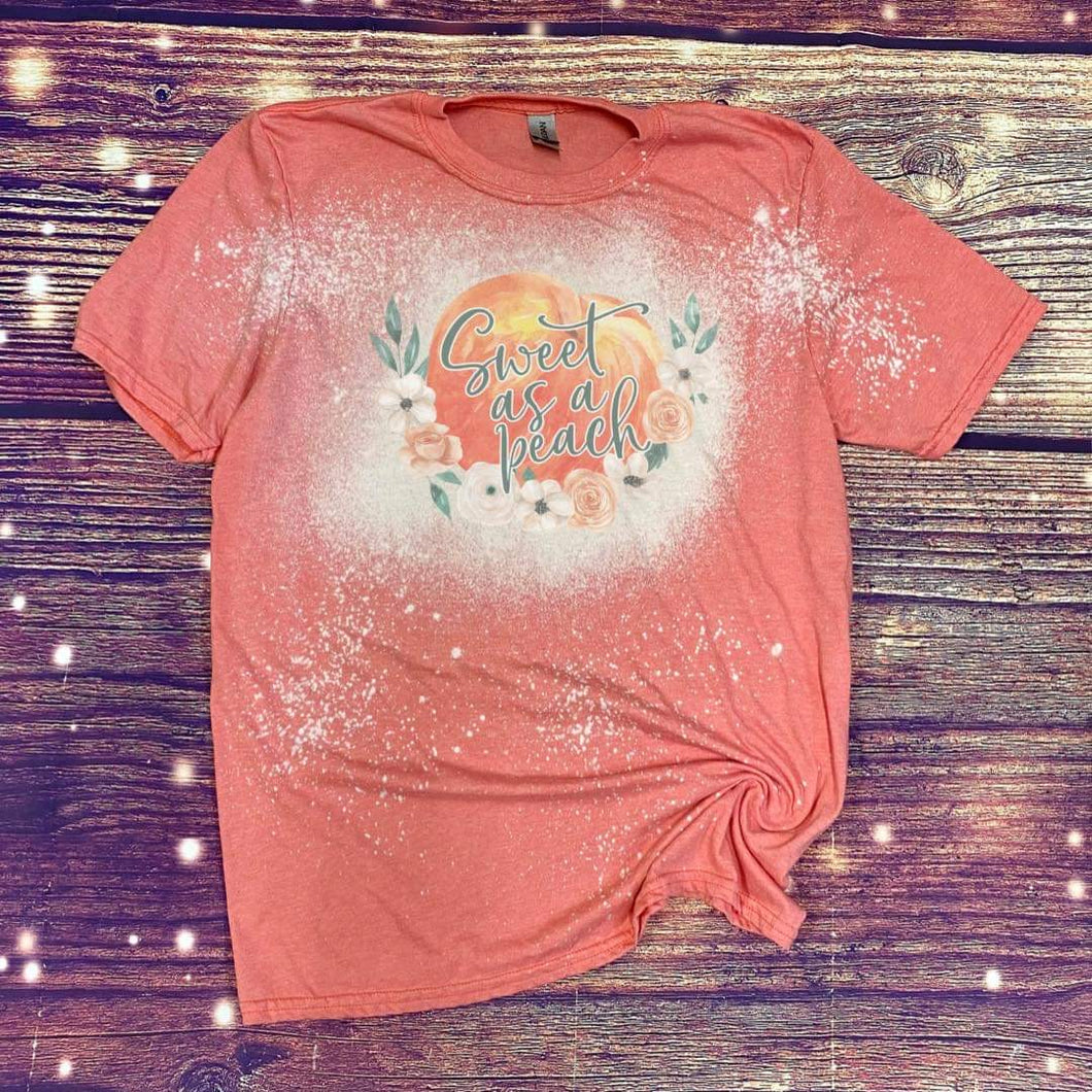 Sweet Peach Bleached Tee