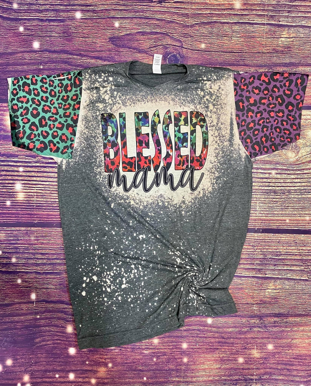 Blessed Mama Bleached Tee