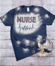 Load image into Gallery viewer, Leopard Nurse LifeLine | Nurse Life | Nurse Life Heart Beat | Bleach tee | Bleach Shirt
