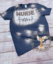 Load image into Gallery viewer, Leopard Nurse LifeLine | Nurse Life | Nurse Life Heart Beat | Bleach tee | Bleach Shirt
