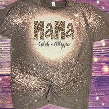 Load image into Gallery viewer, Personalized Mama Bleach Tee color options and patterns
