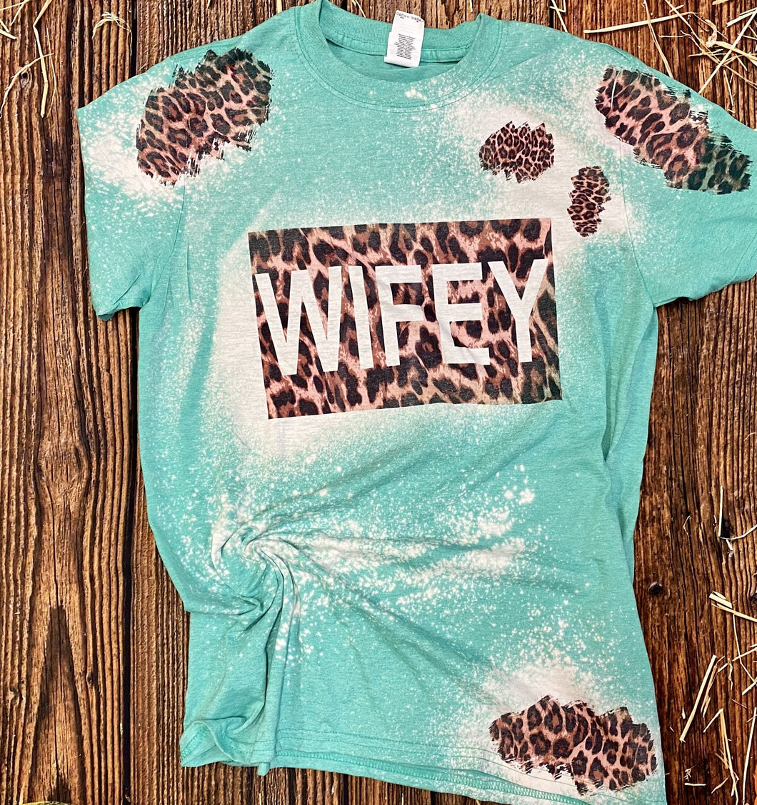 Cheetah Wifey | Wifey Cheetah Bleach Shirt | Bleach Tee | Bleach Shirt