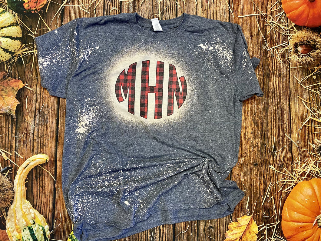 Red Buffalo Plaid Monogram Bleach Shirt