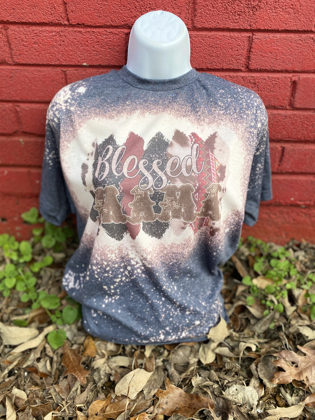 Blessed Mama cowhide Bleach Tee