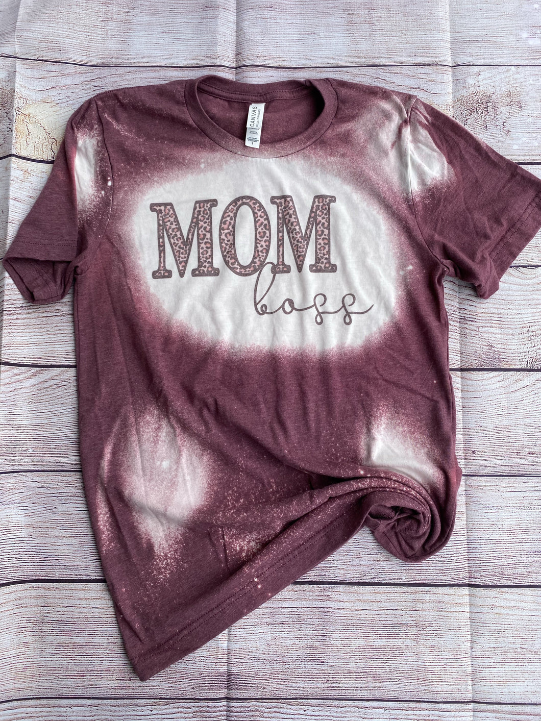 Mom Boss | Leopard Mom Boss Bleach Tee | Mom Boss Leopard