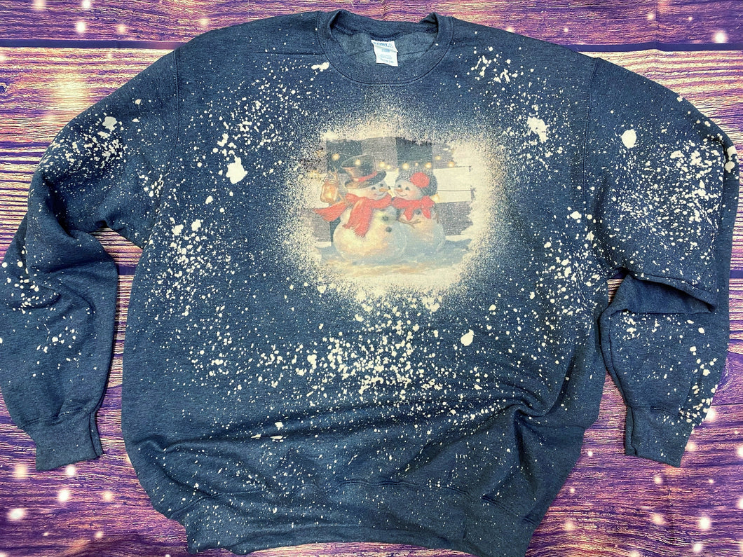 Couple Snowman Christmas Bleach Sweatshirt