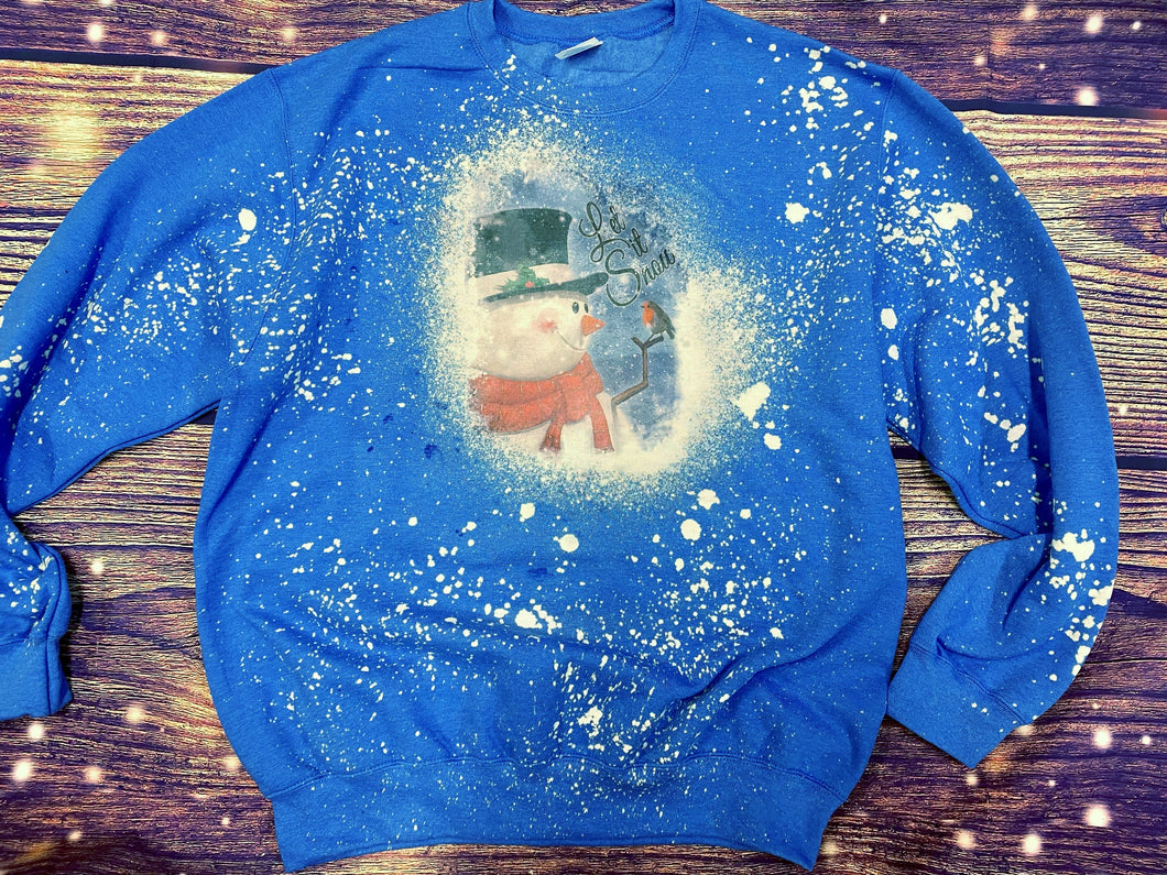 Let it Snow Snowman Christmas Bleach Sweatshirt