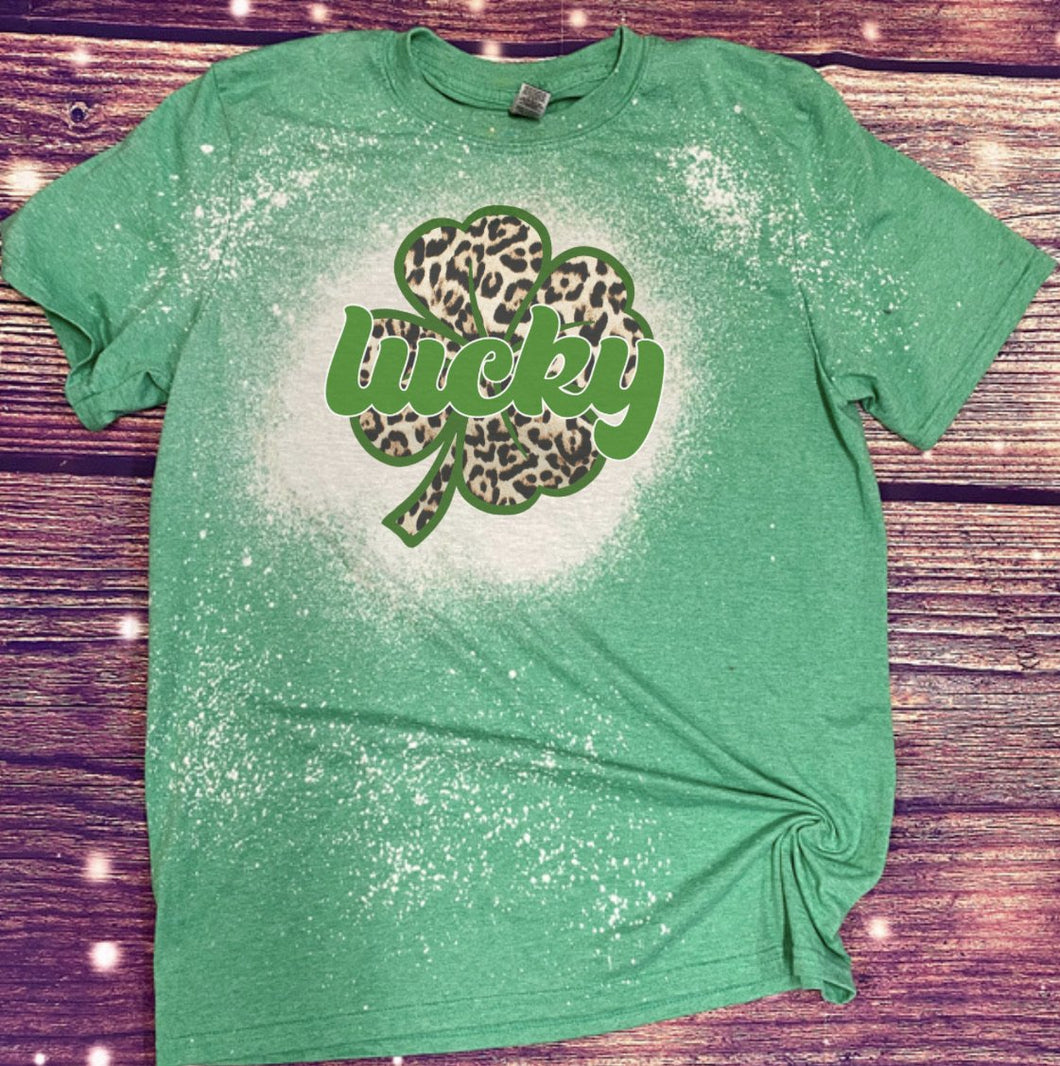 St. Patrick’s lucky clover Bleach Tee